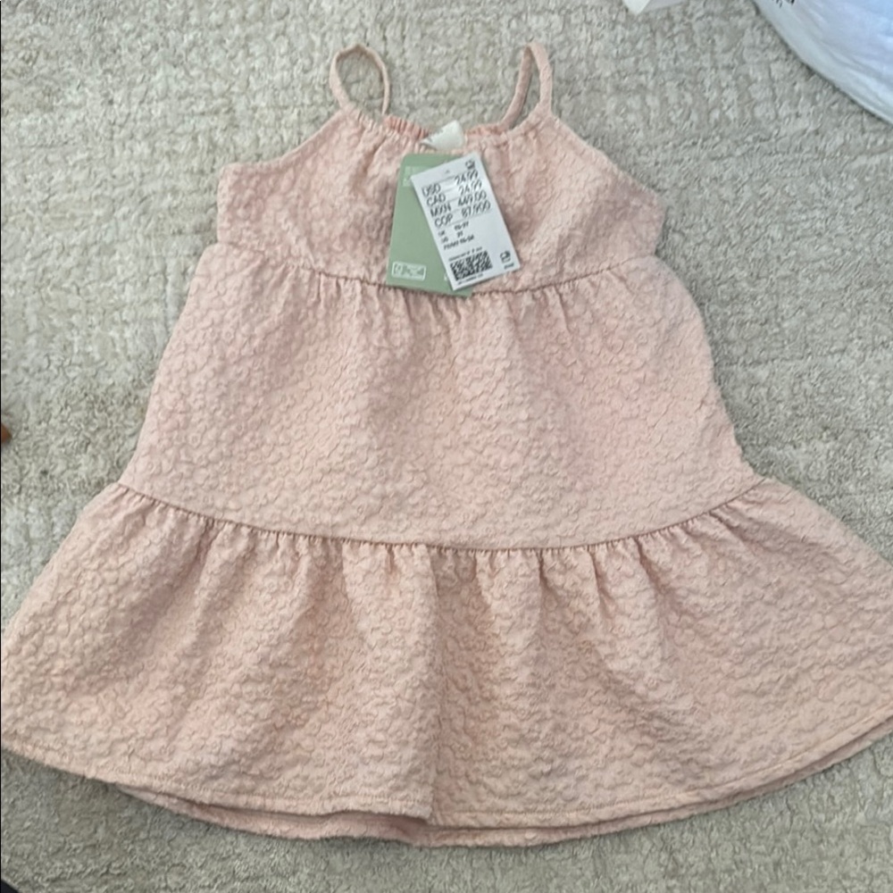Pink Textured Sleeveless Dress